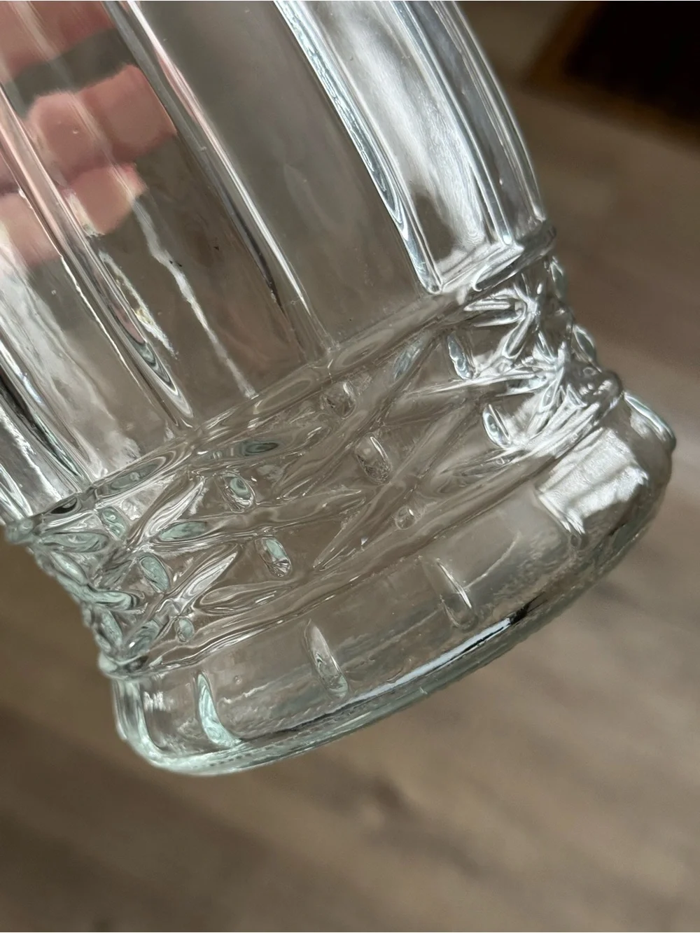 Vintage E.O. Brody Co C973 Clear Glass Vase 9.5” Wheat Feather Rib MCM USA